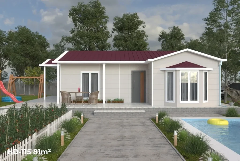 HD-115 81 m2 model 3+1 Tek Katlı Prefabrik Ev Tekirdağ (Çorlu, Saray, Marmaraereğlisi, Kapaklı, Malkara)