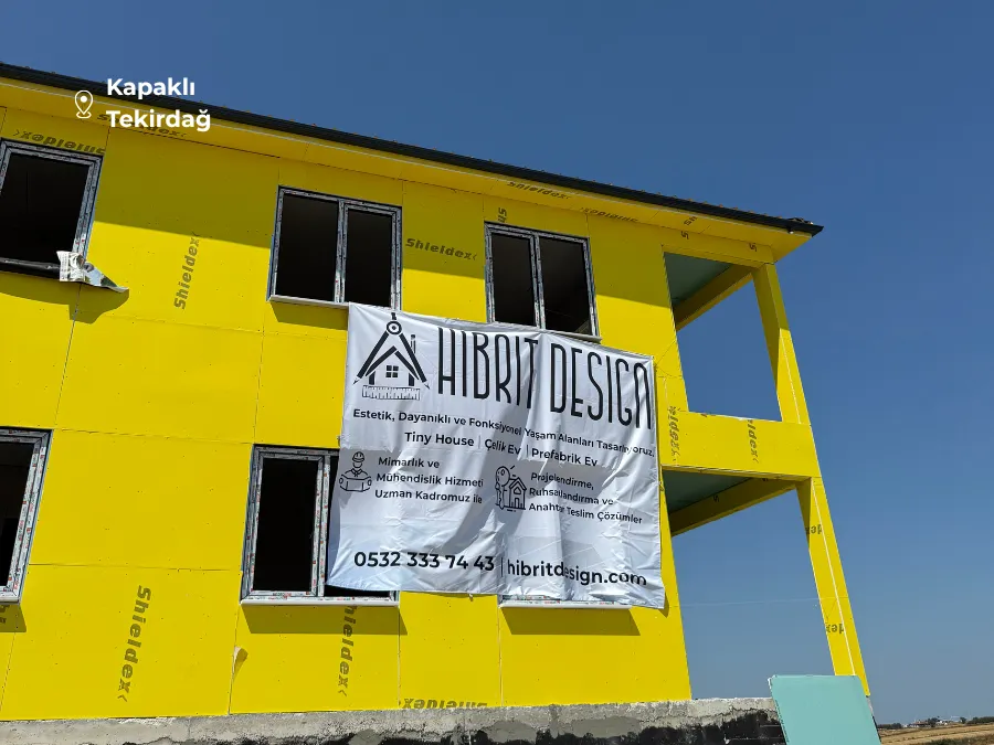 Tekirdağ kapaklıda yapım aşamasında olan dubleks çelik ev inşaatı