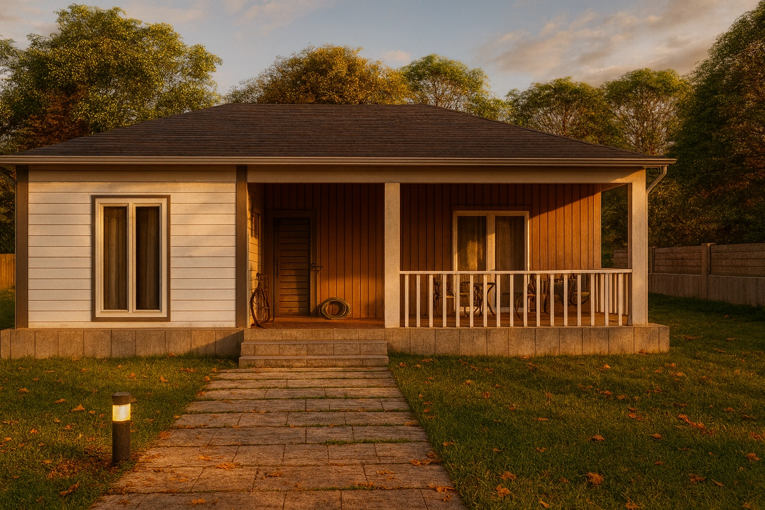 124 m² 3Plus1 Tek Katlı Çelik Ev On Gorunum | Hibrit Design