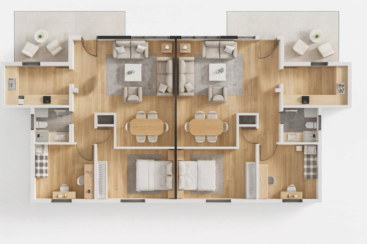 HDS-095 174 m² Tek Katlı Çelik Ev Kat Planı | Hibrit Design