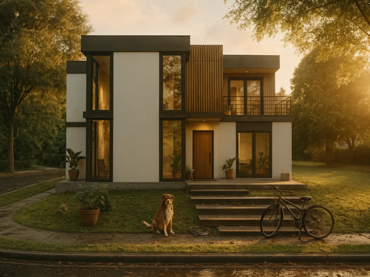 HDS-221 203 m² 4Plus1 Iki Katli Çelik Ev Onden Gorunum | Hibrit Design