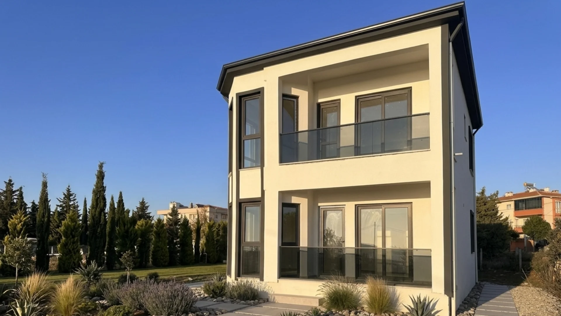 Balkonlu Dubleks Çelik Ev Modern Tasarim – Prefabrik / Çelik Ev