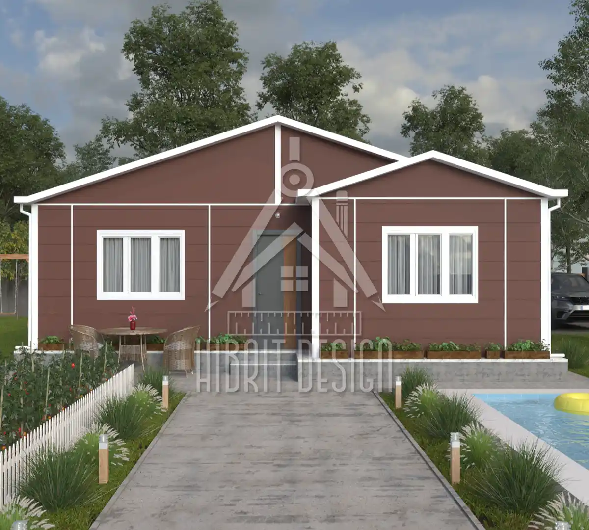 Tek katlı prefabrik ev hd 119