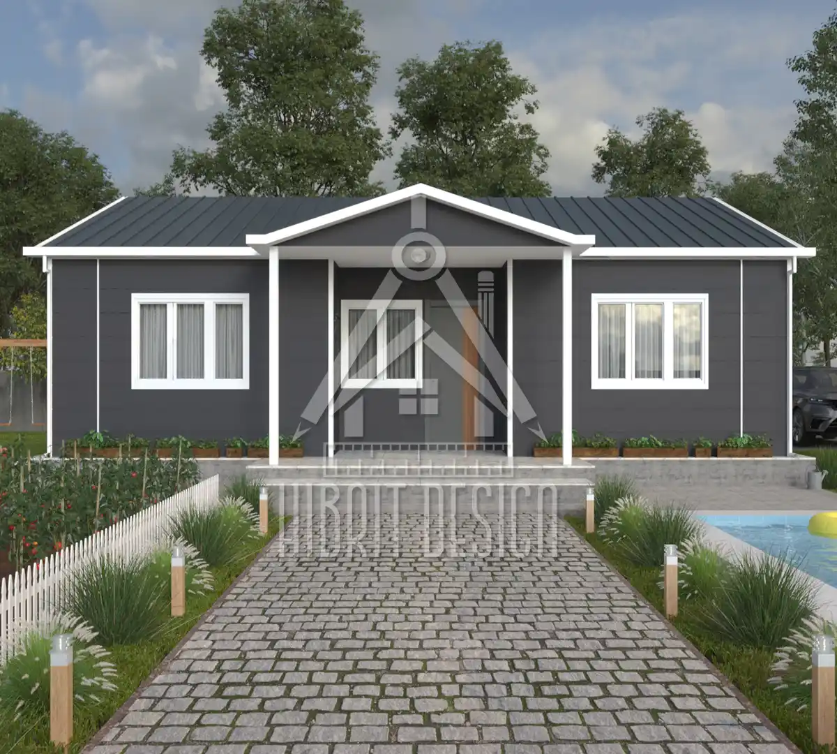 Tek katlı prefabrik ev hd 123