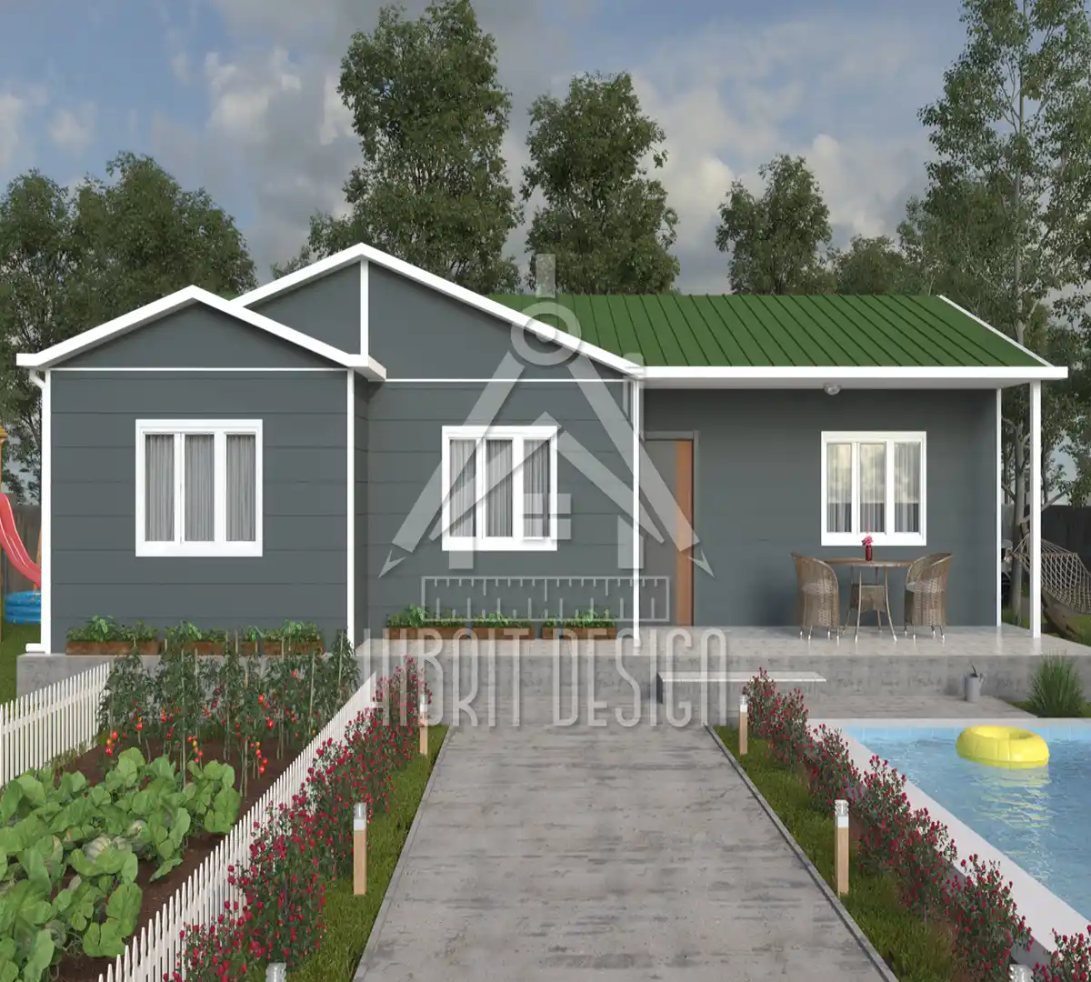 Tek katlı prefabrik ev hd 131