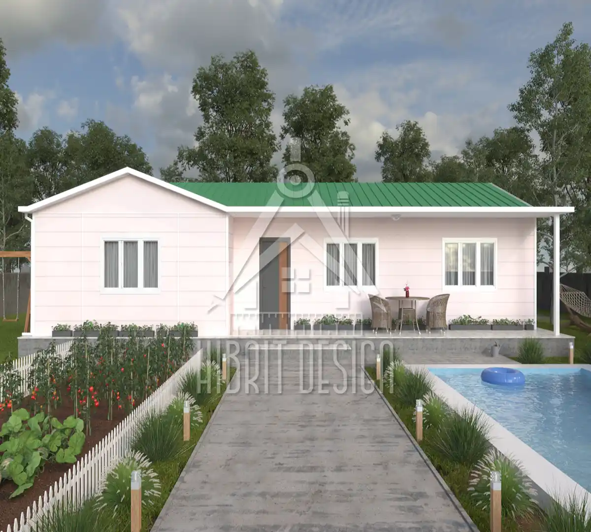 Tek katlı prefabrik ev hd 133