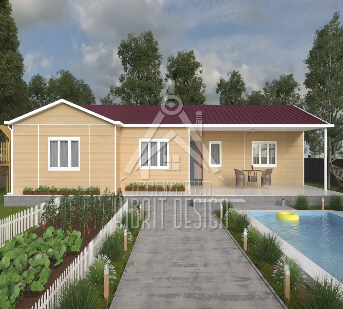 Tek katlı prefabrik ev hd 135